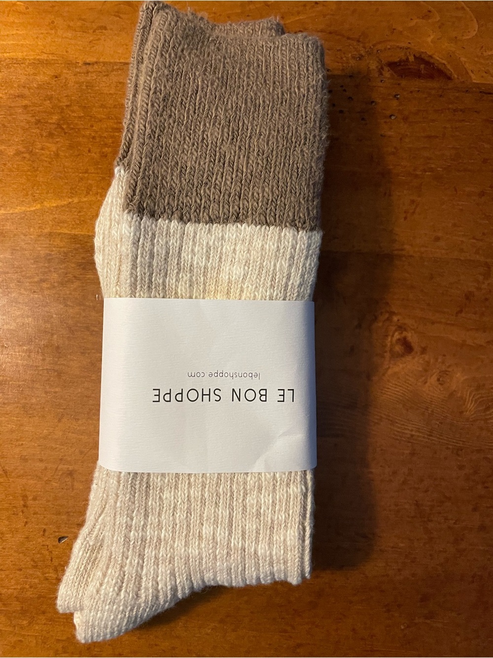 Le Bon Shoppe Color Block Cottage Socks Oatmeal Flax
